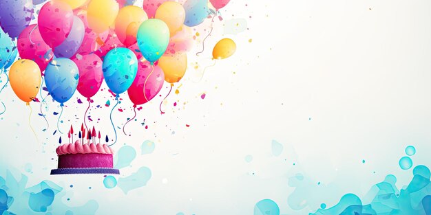 Foto acquerello delizia di compleanno vibrant template design