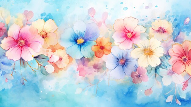 Watercolor Blooms Background