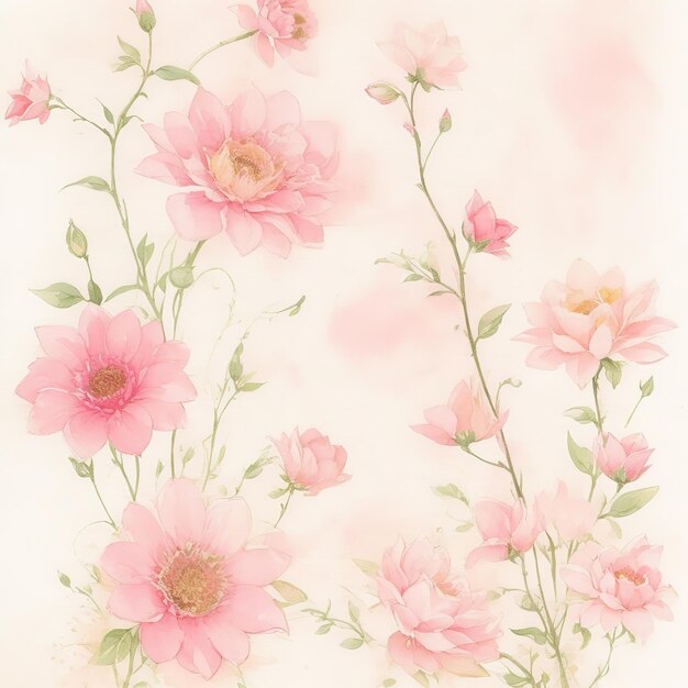 Photo watercolor blooms captivating flowers in vivid color