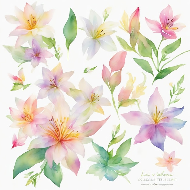 Watercolor Blooms Captivating Flowers in Vivid Color
