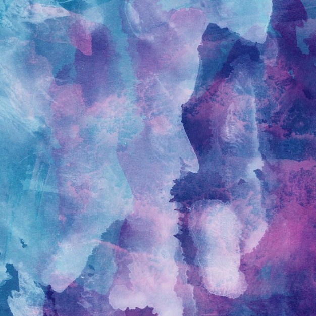 Photo watercolor blue purple red on texturized paper abstract background