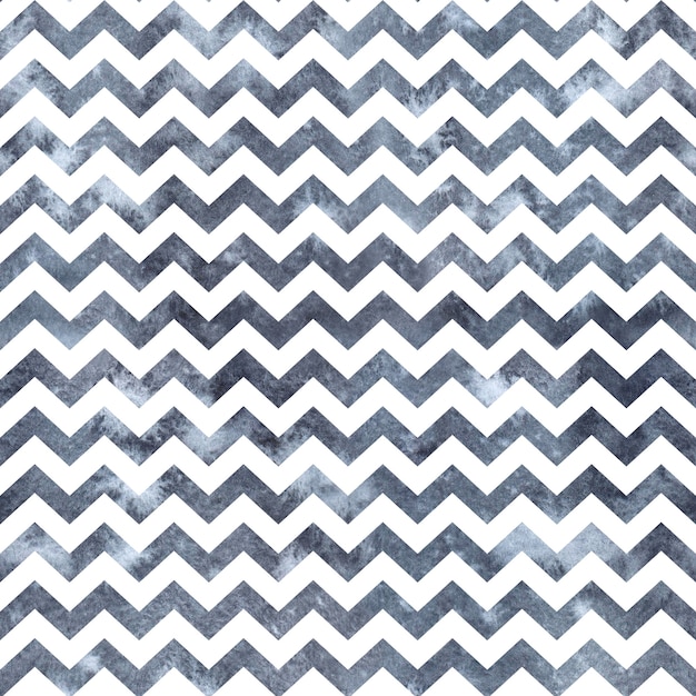 Watercolor blue striped zig zag seamless background