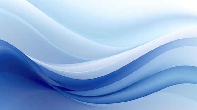 Watercolor blue wave on white background