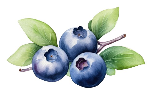 Watercolor Blueberries