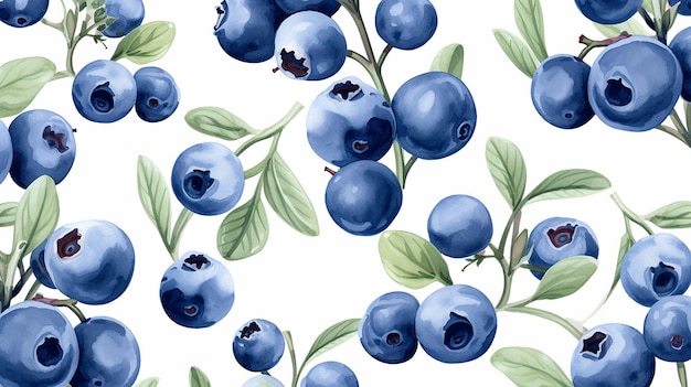 Watercolor blueberry pattern