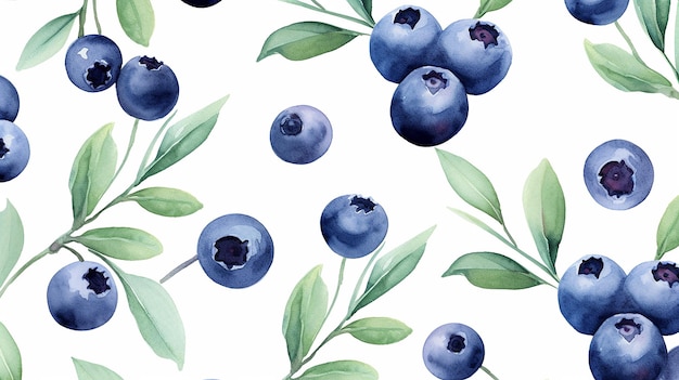 Watercolor blueberry pattern