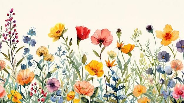 Watercolor botanical flowers