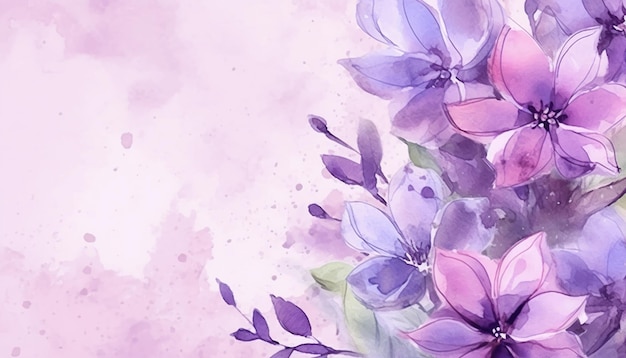 Watercolor Botanical Purple Background