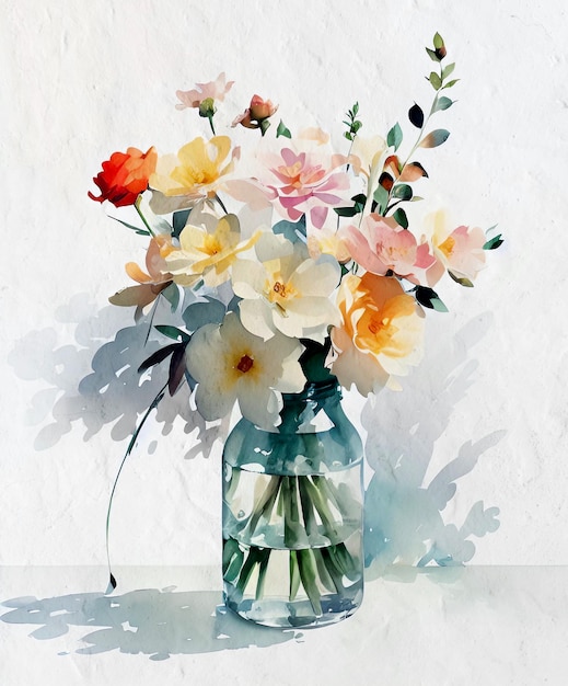 Watercolor Bouquet Painting Artistic Illustration