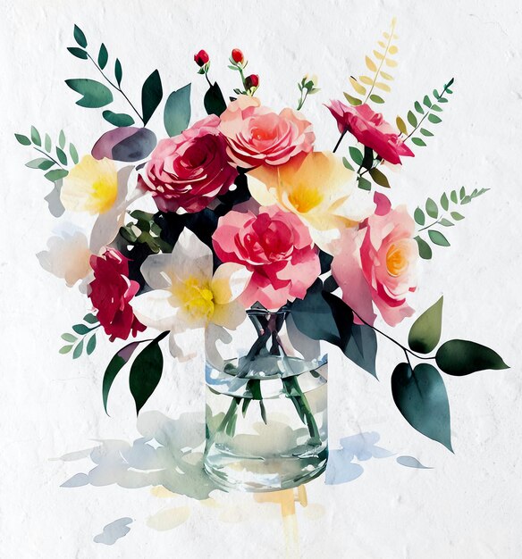 Watercolor Bouquet Painting Artistic Illustration