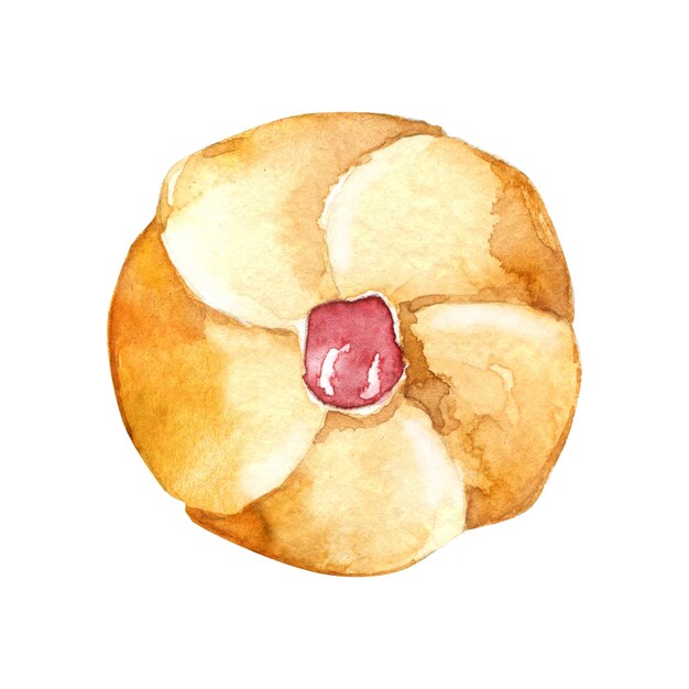 Watercolor british biscuit with jam