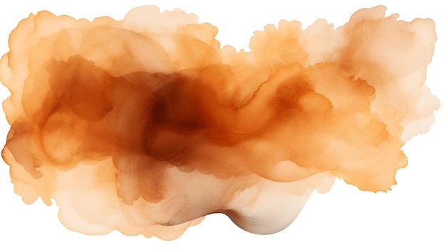 Фото Акварель коричневый дым изолирован на белом фоне генеративный ии