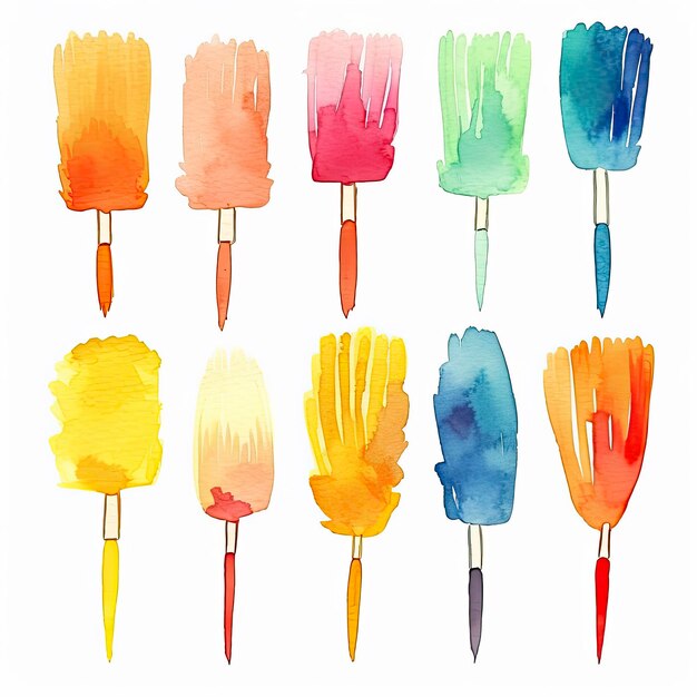 Photo watercolor brush set