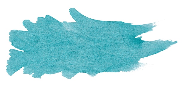 写真 白い背景に青い塗料を塗った水彩のブラッシュストロークx9