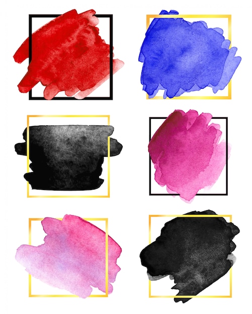 Watercolor brush strokes