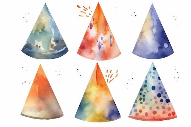 Watercolor bubble blowers for a funfilled party on white background AI generated