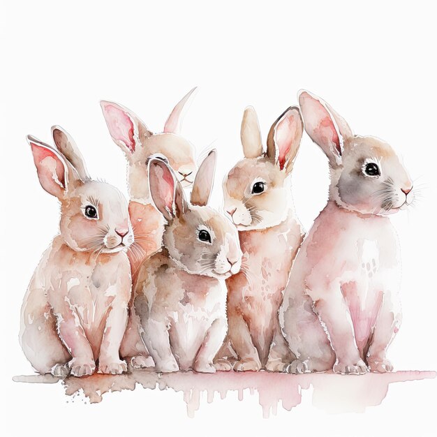 Watercolor bunnies