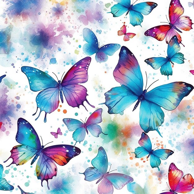 watercolor butterflies pattern