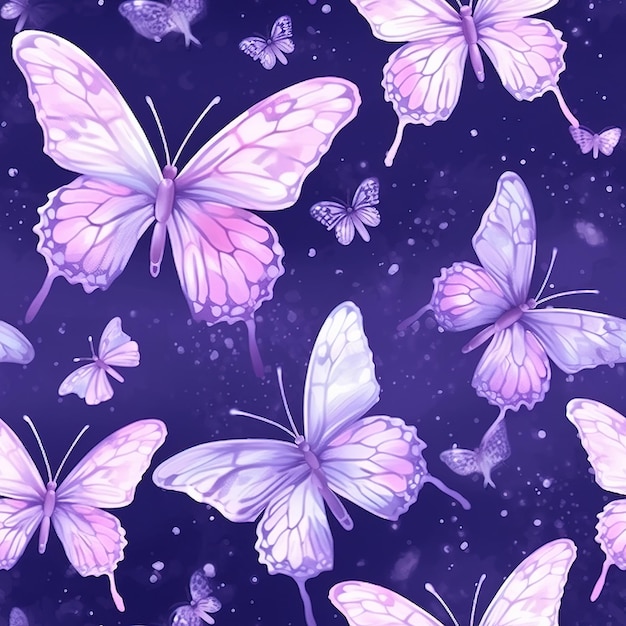 watercolor butterflies pattern