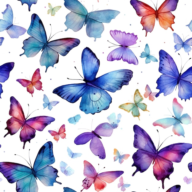 watercolor butterflies pattern