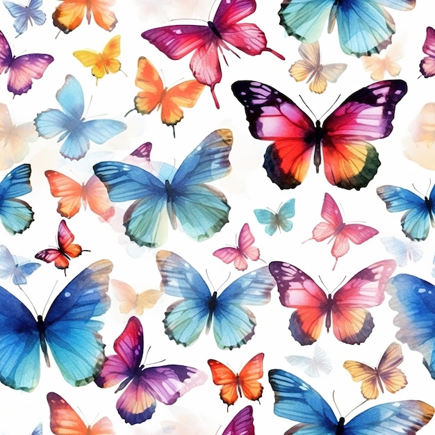 watercolor butterflies pattern