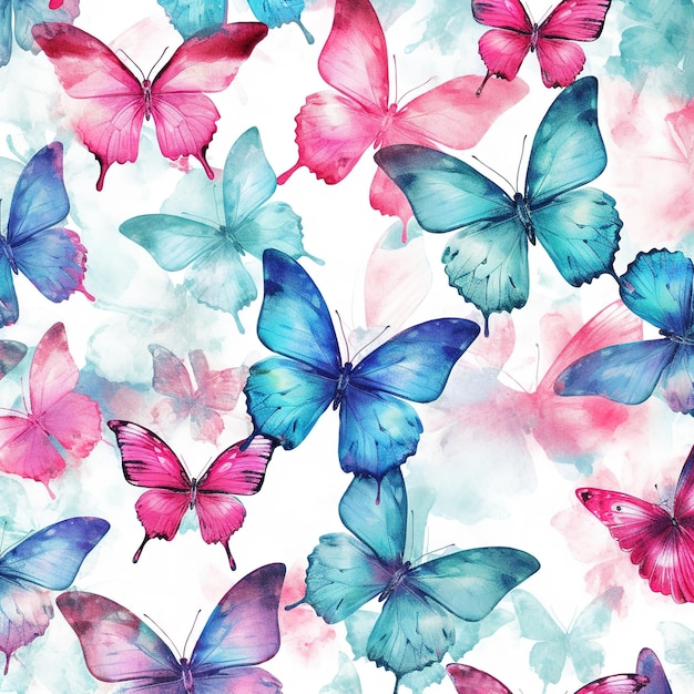 watercolor butterflies pattern