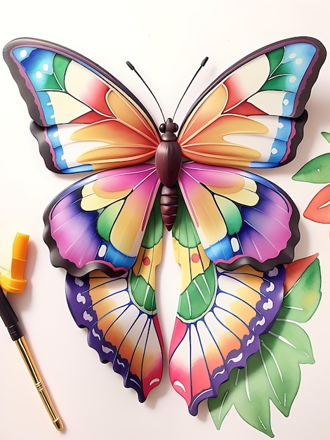 AIが生成した水彩の蝶の柔らかい美しい背景