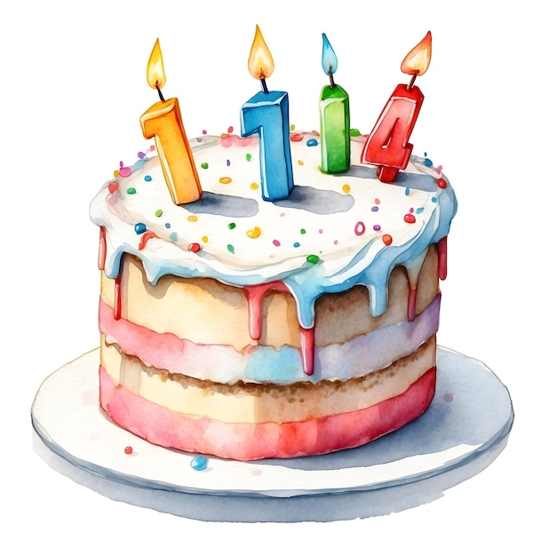 수채화 케이크 수채화 생일 케이크 물색 케이크 아이콘 물색 생일 케이지 아이콘 wate