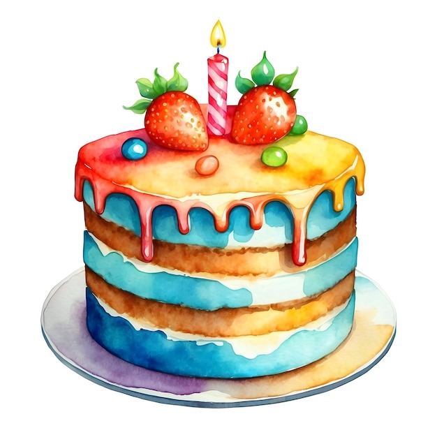 Photo watercolor cake watercolor birthday cake watercolor cake icon watercolor birthday cake icon wate