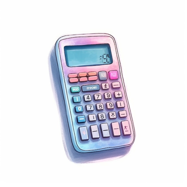 watercolor calculator 3d icon