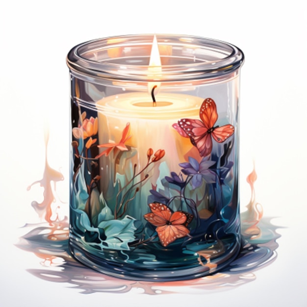 Watercolor candles illustration