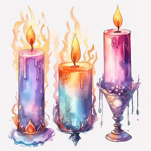 watercolor candles illustration