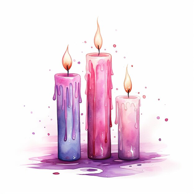 watercolor candles