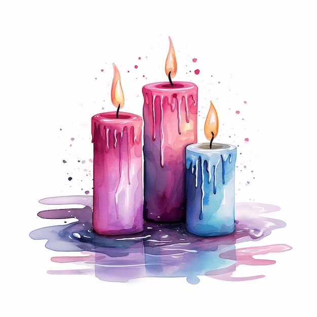 watercolor candles