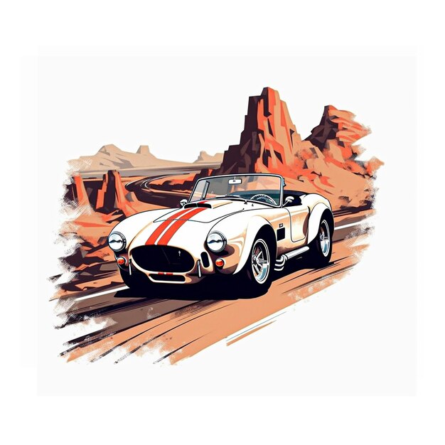 Watercolor Car Illustration wall art