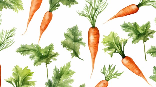 Watercolor carrot pattern