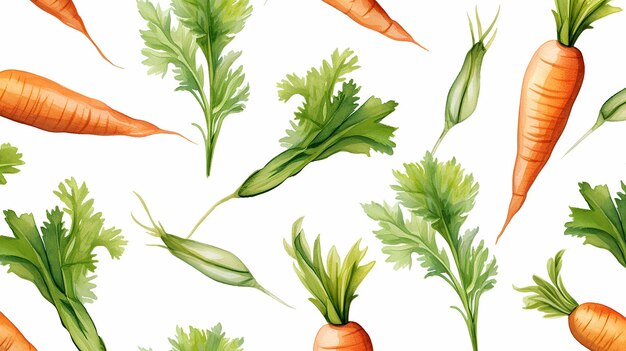 Photo watercolor carrot pattern