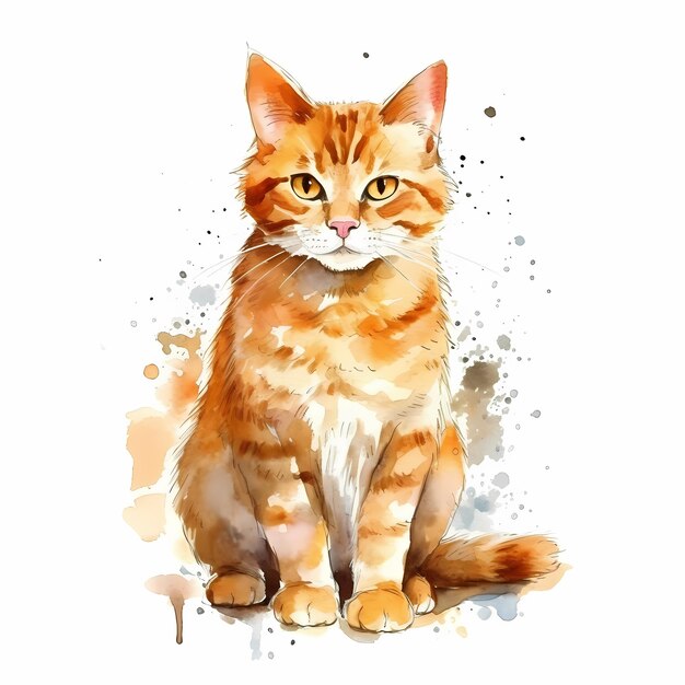 watercolor cat AI generator