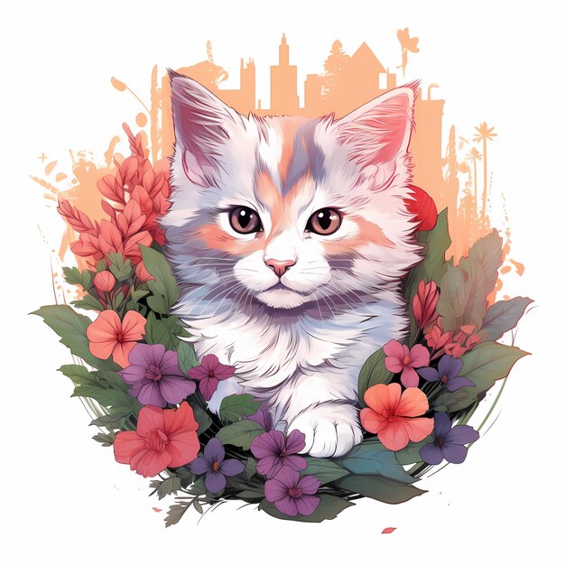 Watercolor cat ai generator