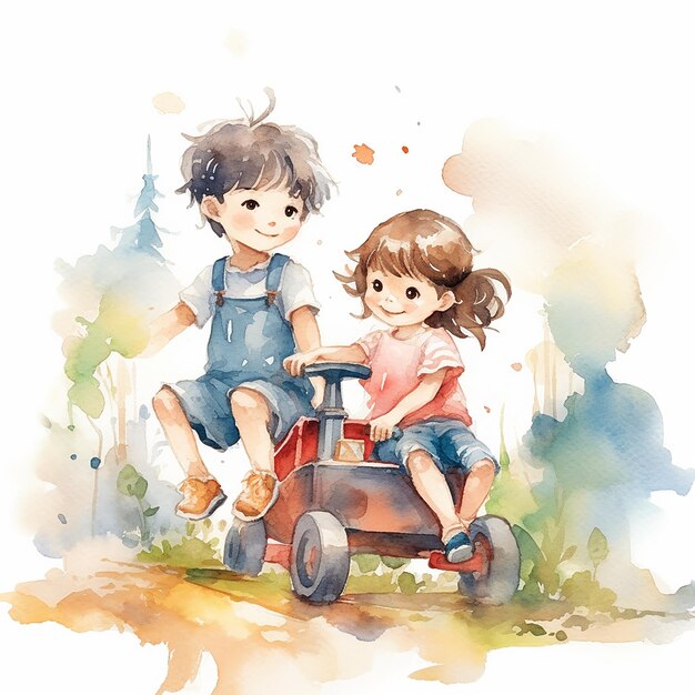 Photo watercolor childrens illustration