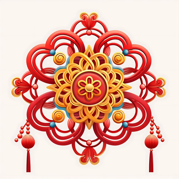 Photo watercolor china theme chinese knots with intricate designs and multip creative arts work