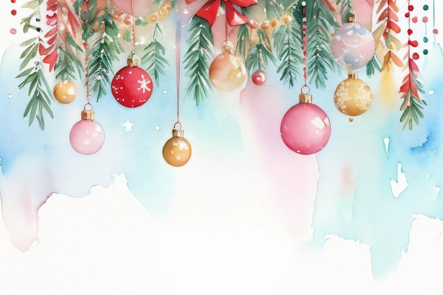 Watercolor christmas background for text