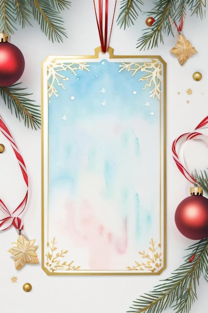 Watercolor christmas background for text