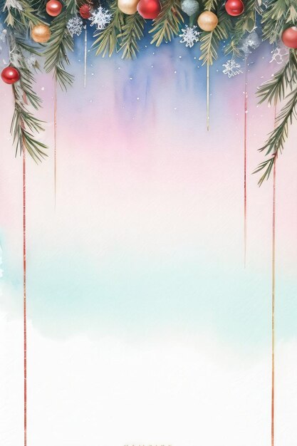 Photo watercolor christmas background for text