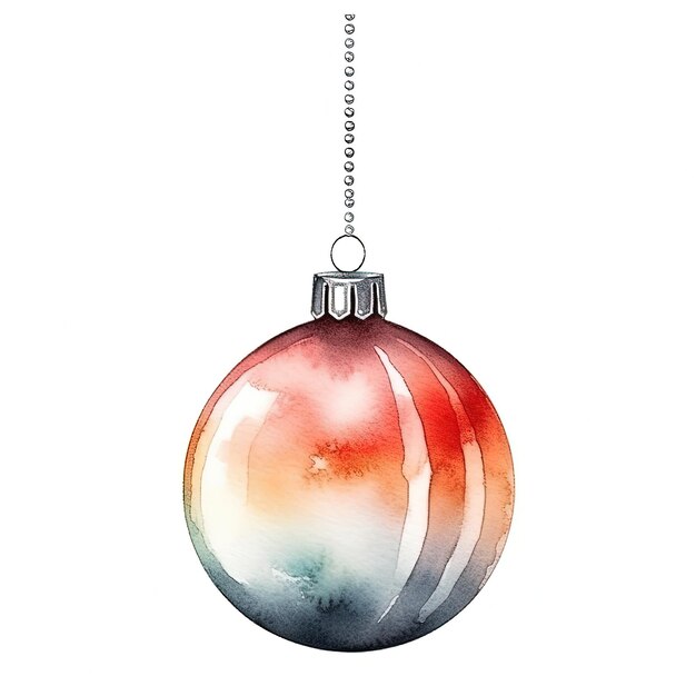 Watercolor Christmas ball Illustration AI GenerativexA