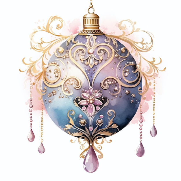 Photo watercolor christmas ball ornaments collection