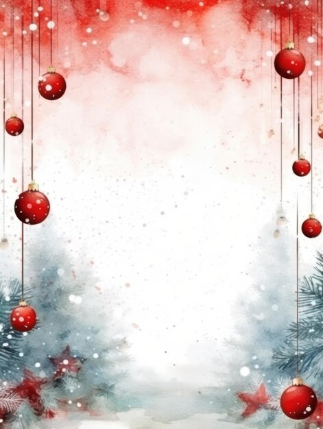 Watercolor Christmas Greeting Card Mockup Generative AI