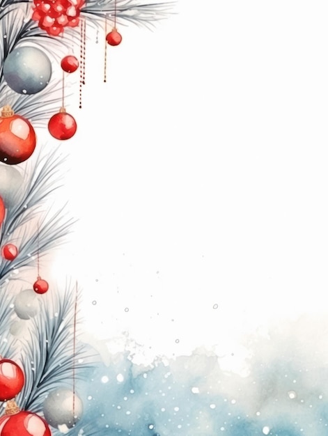 Watercolor Christmas Greeting Card Mockup Generative AI