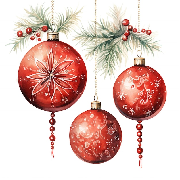 Watercolor Christmas Ornaments