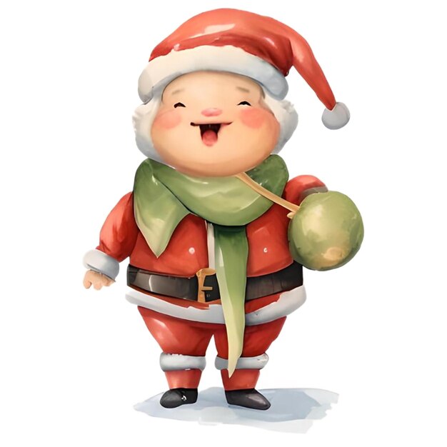Watercolor Christmas Santa Claus Clipart